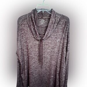 Calvin Klein Performance Cowl Neck Burgundy/Purple Top-Size Extra Large